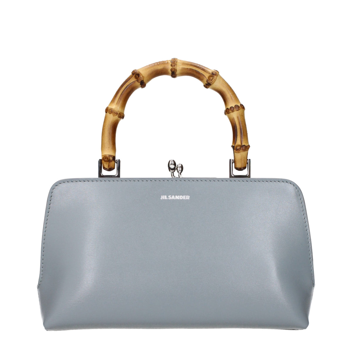 Graue Lederhandtasche