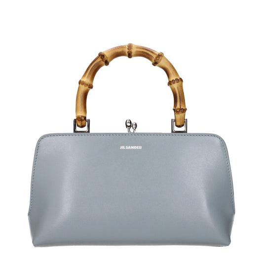 Grey leather handbag