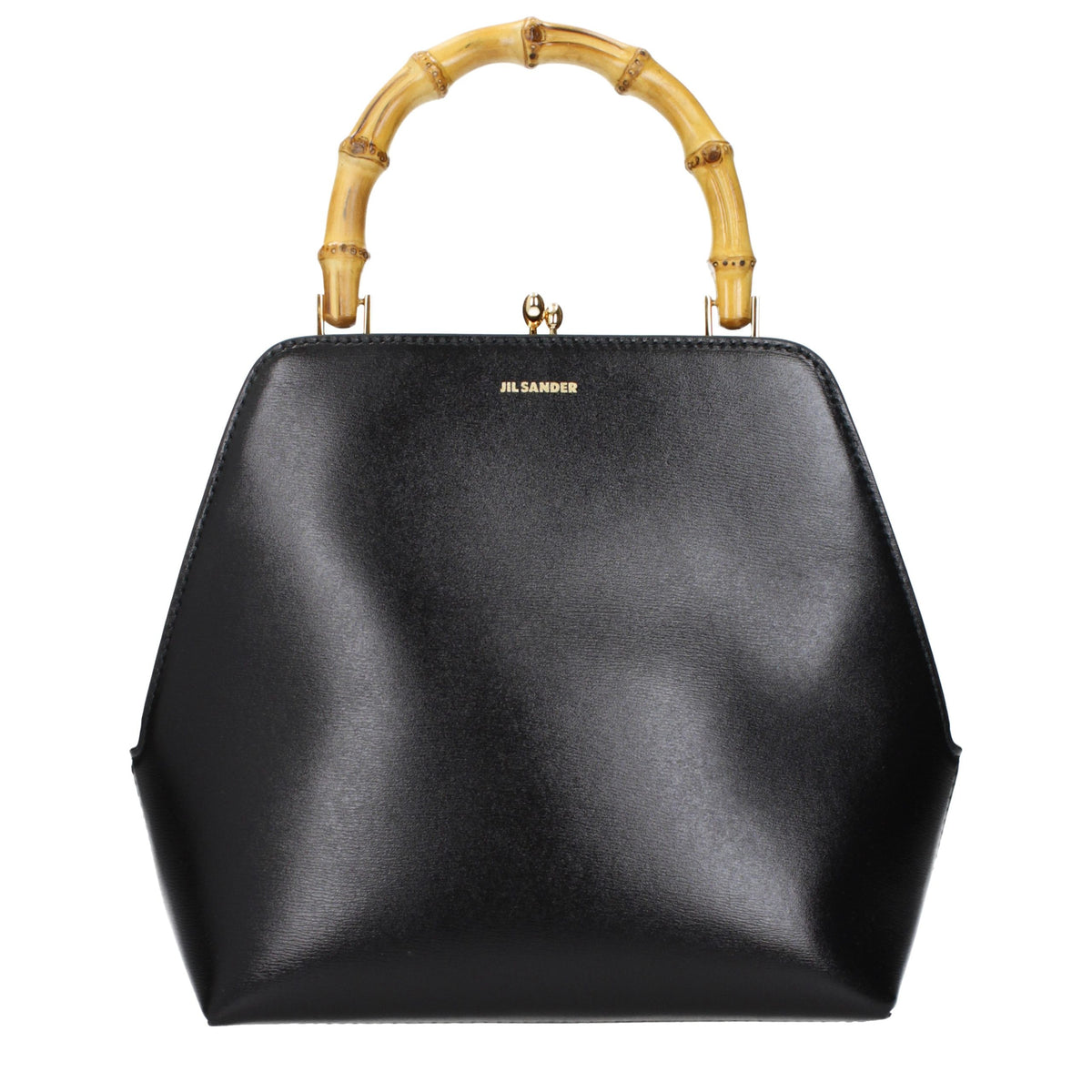 Schwarze Lederhandtasche