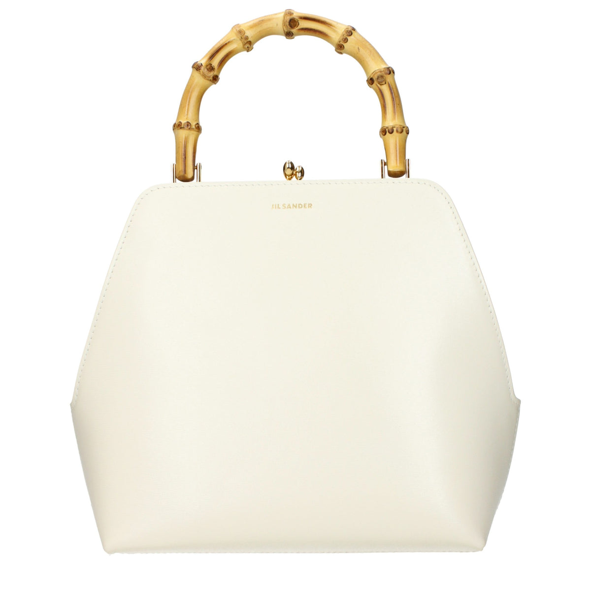 Beige Leder Handtasche