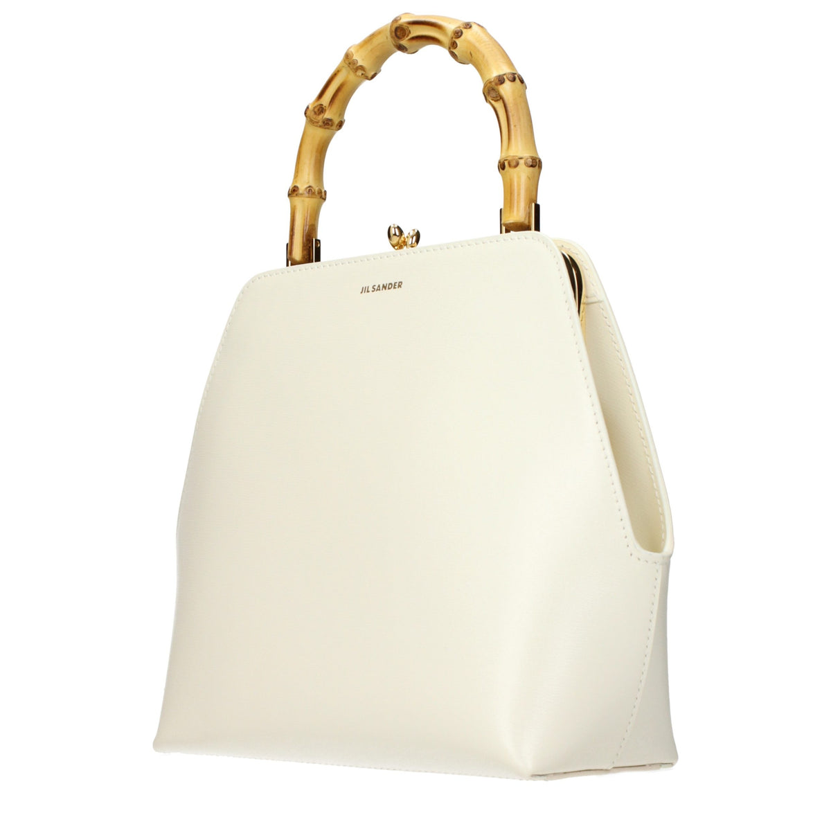 Beige Leder Handtasche