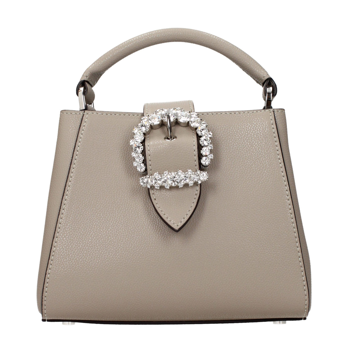 Graue Lederhandtasche