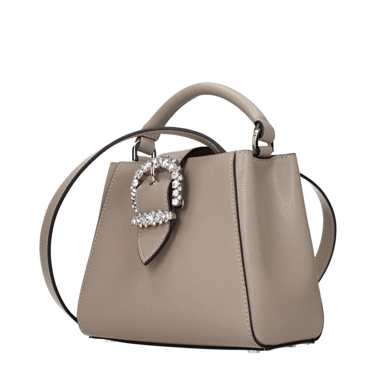 Graue Lederhandtasche