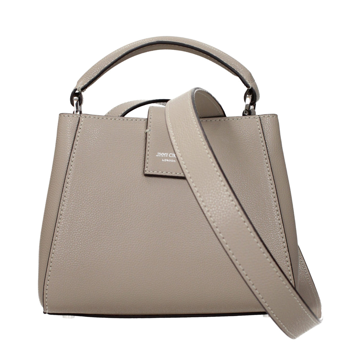 Graue Lederhandtasche