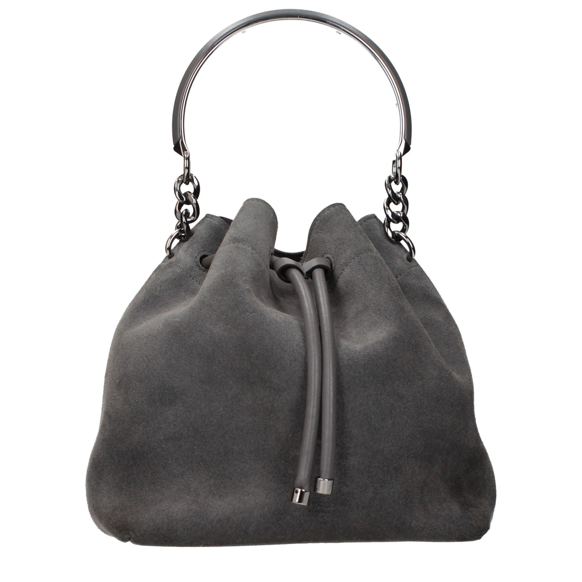 Graue Lederhandtasche