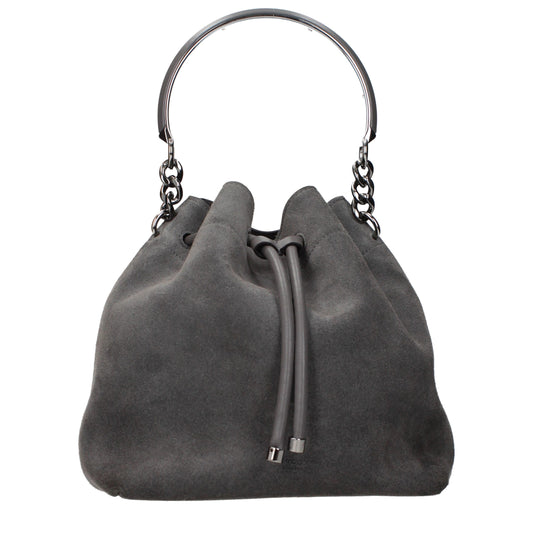 Grey leather handbag