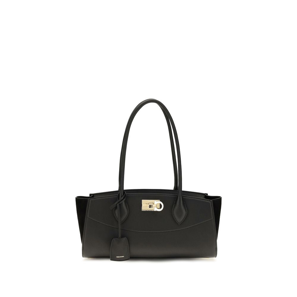 Schwarze Bos Taurus Kalbsleder Schultertasche