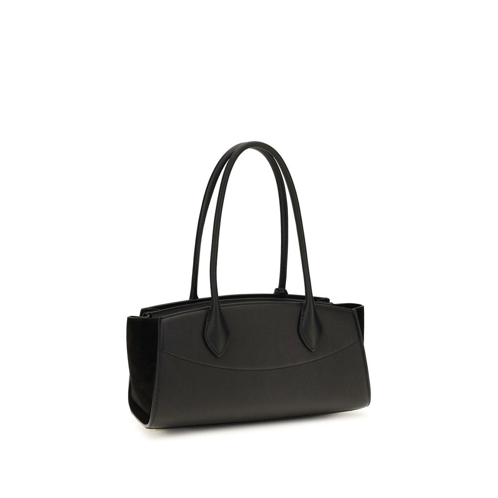Schwarze Bos Taurus Kalbsleder Schultertasche