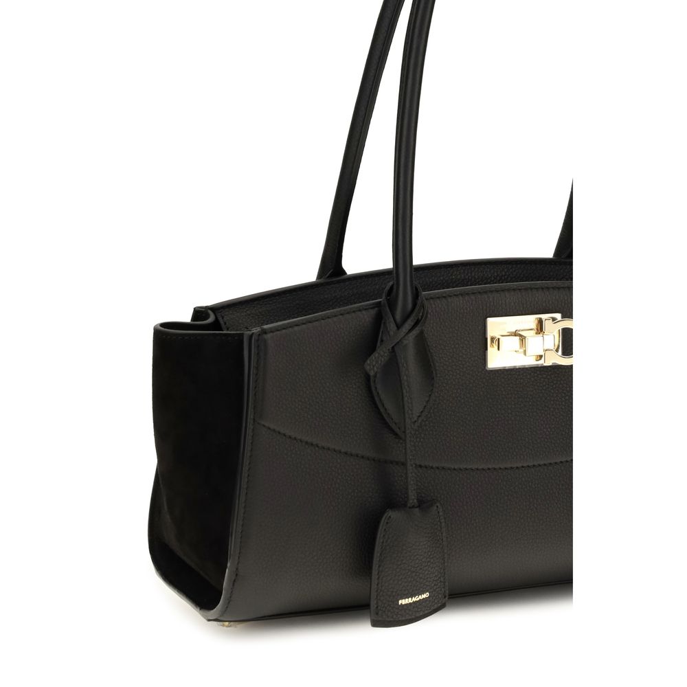 Schwarze Bos Taurus Kalbsleder Schultertasche