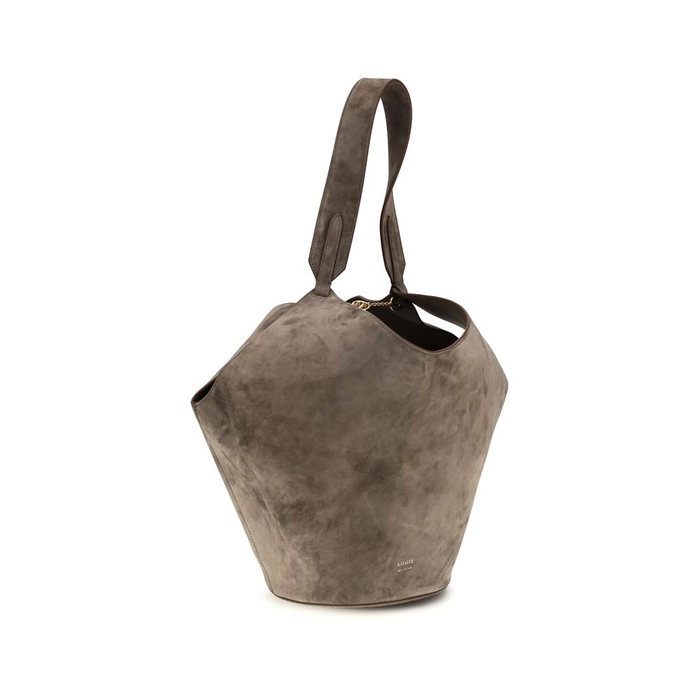 Beige Kalbsleder Bos Taurus Schultertasche