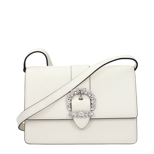 Weiße Leder Crossbody-Tasche