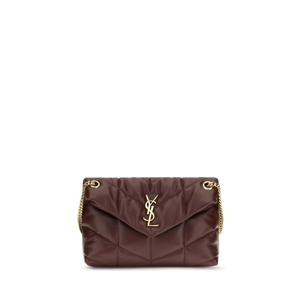 Shoulder bag in burgundy lambskin