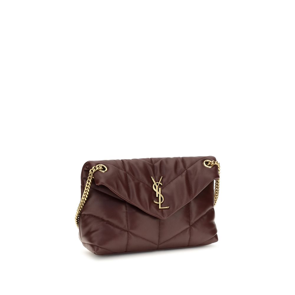 Shoulder bag in burgundy lambskin