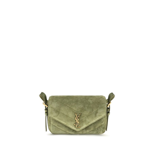 Two-tone suede shoulder bag