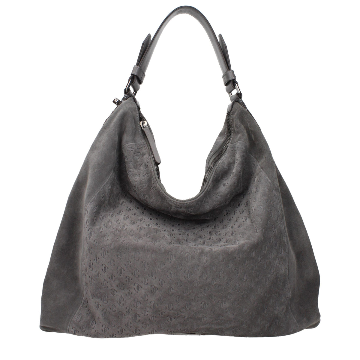 Grey Leather Shoulder Bag