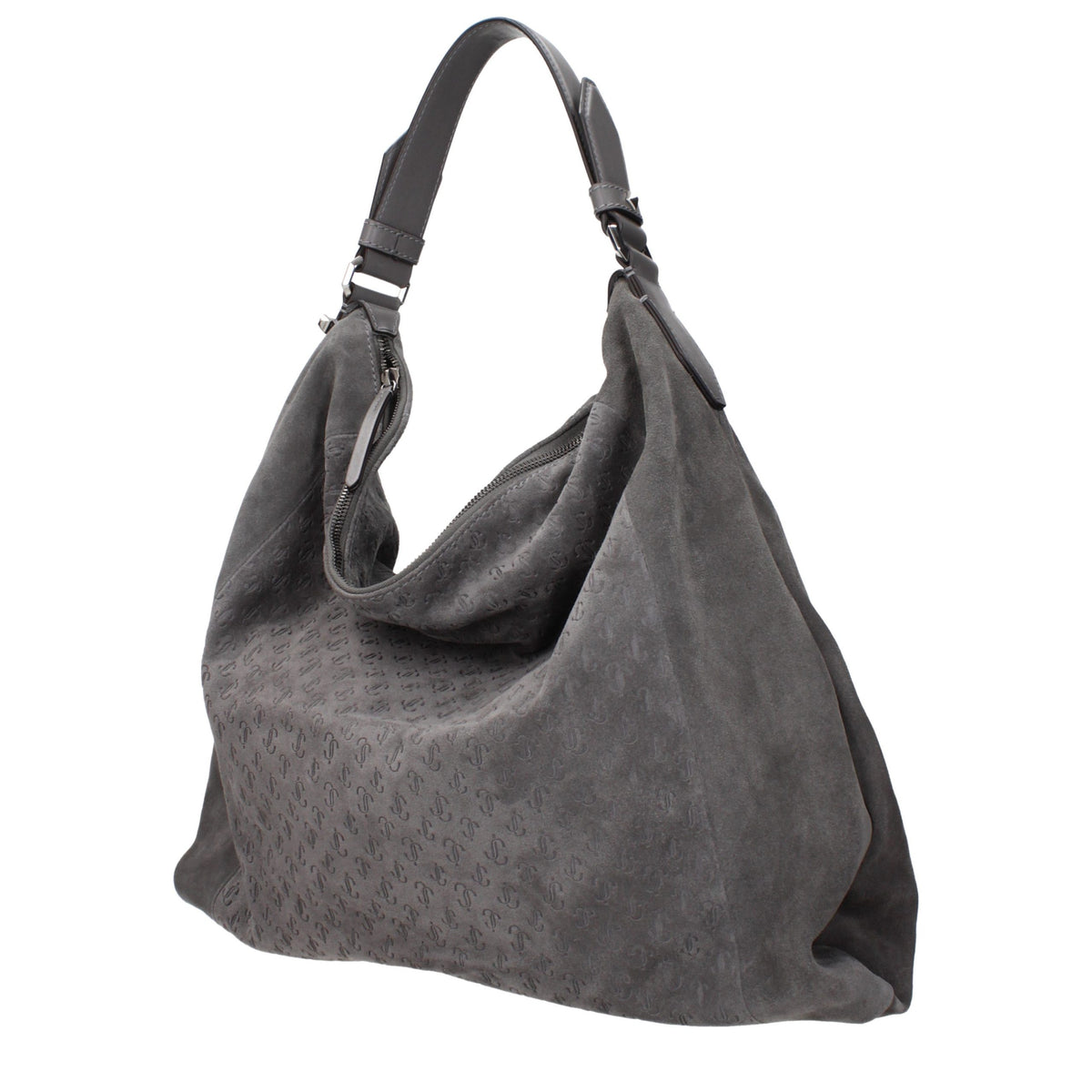 Grey Leather Shoulder Bag