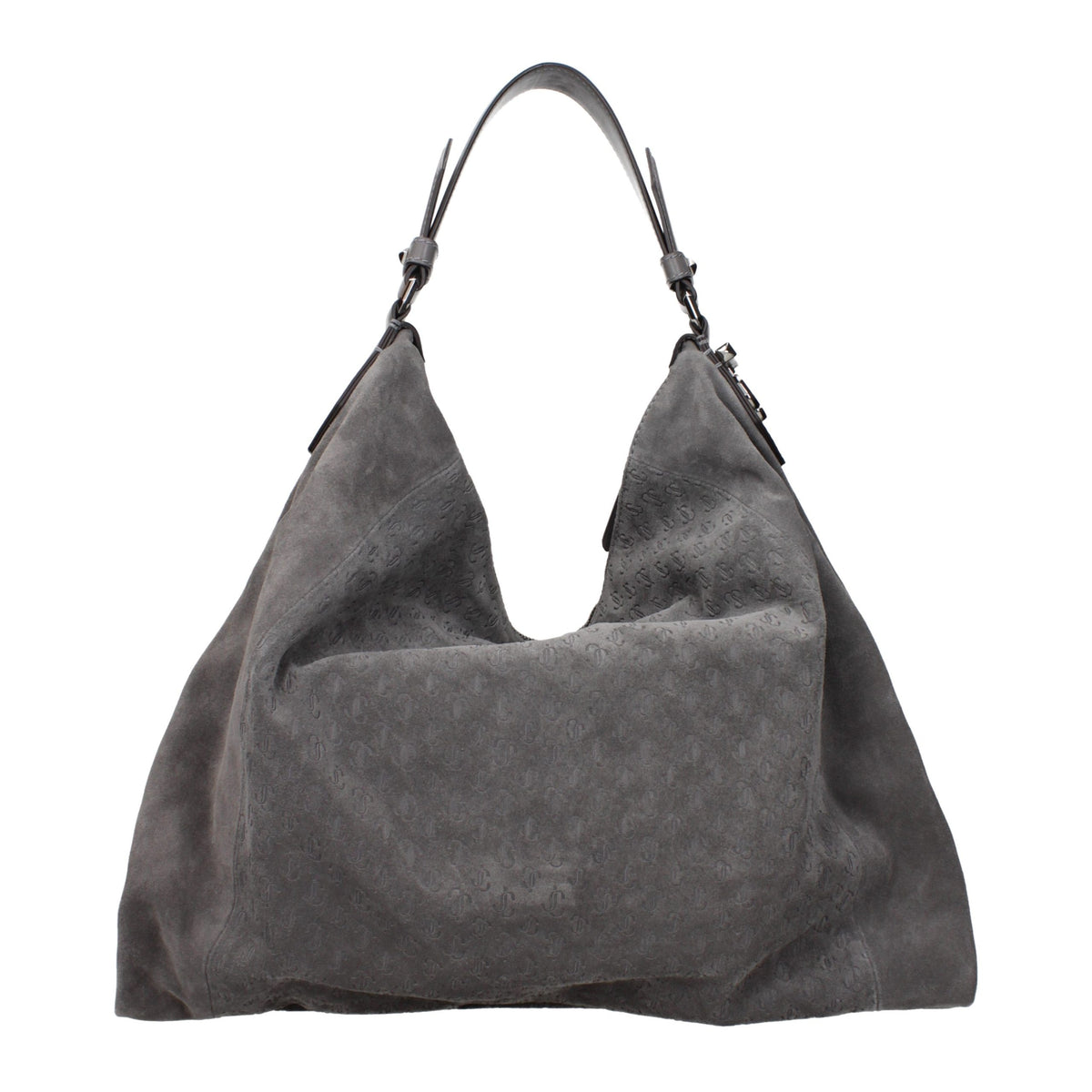 Grey Leather Shoulder Bag