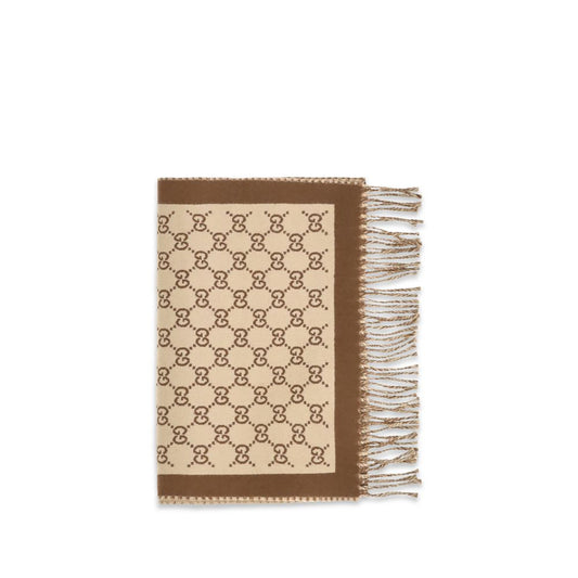 Beige Ovis Aries Wool Scarf