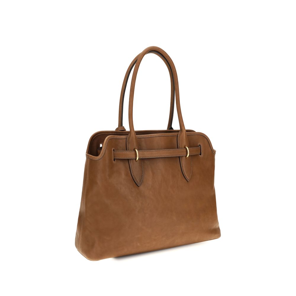 Braune Kalbsleder Bos Taurus Schultertasche