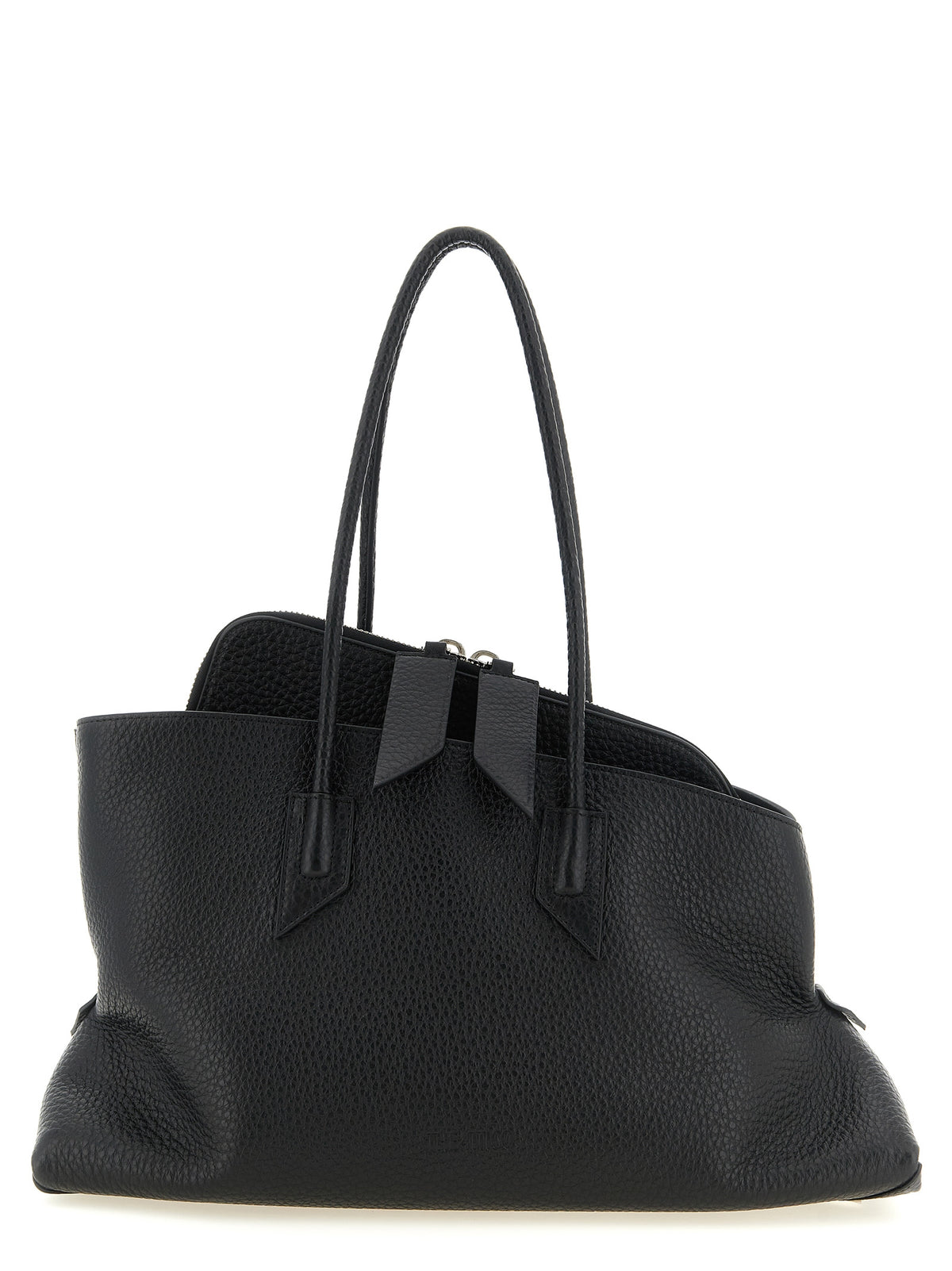 Schwarze Schultertasche aus Rindsleder