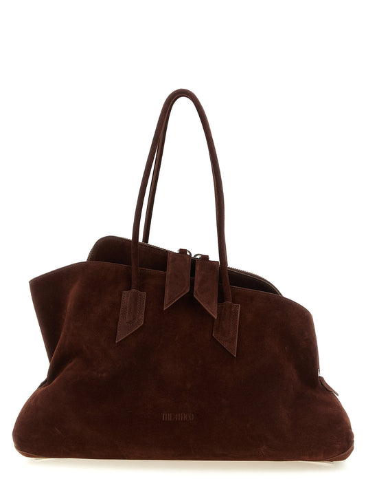 Schultertasche aus braunem Kalbsleder