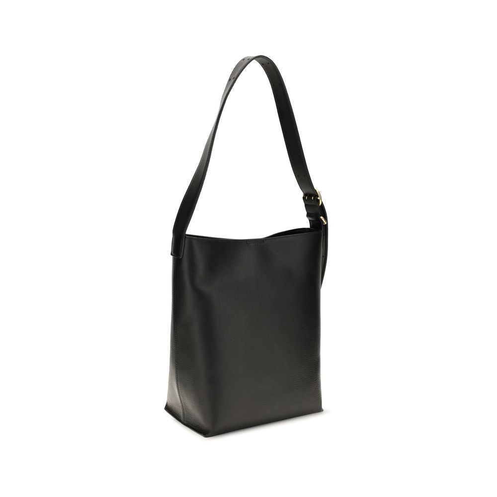 Schwarze Kalbsleder Bos Taurus Handtasche