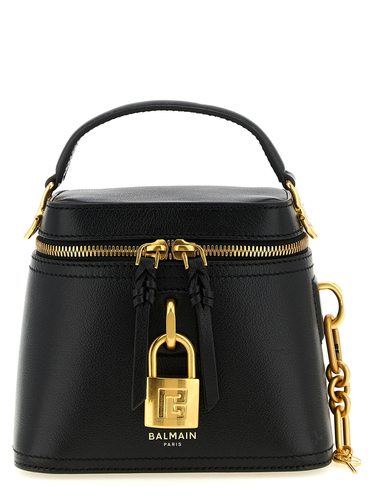 Schwarze Handtasche aus Büffelleder
