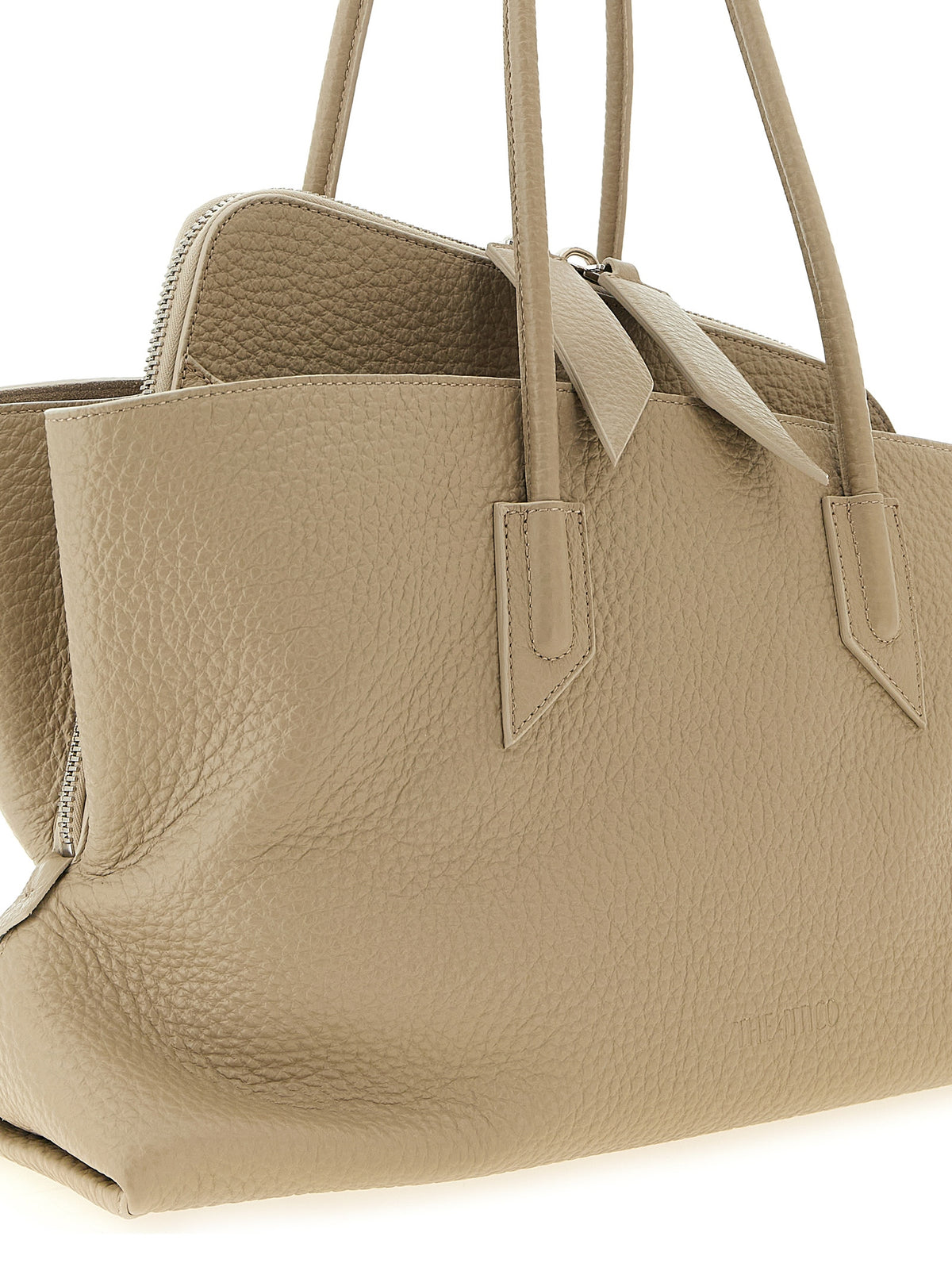 Beige Kalbsleder Schultertasche