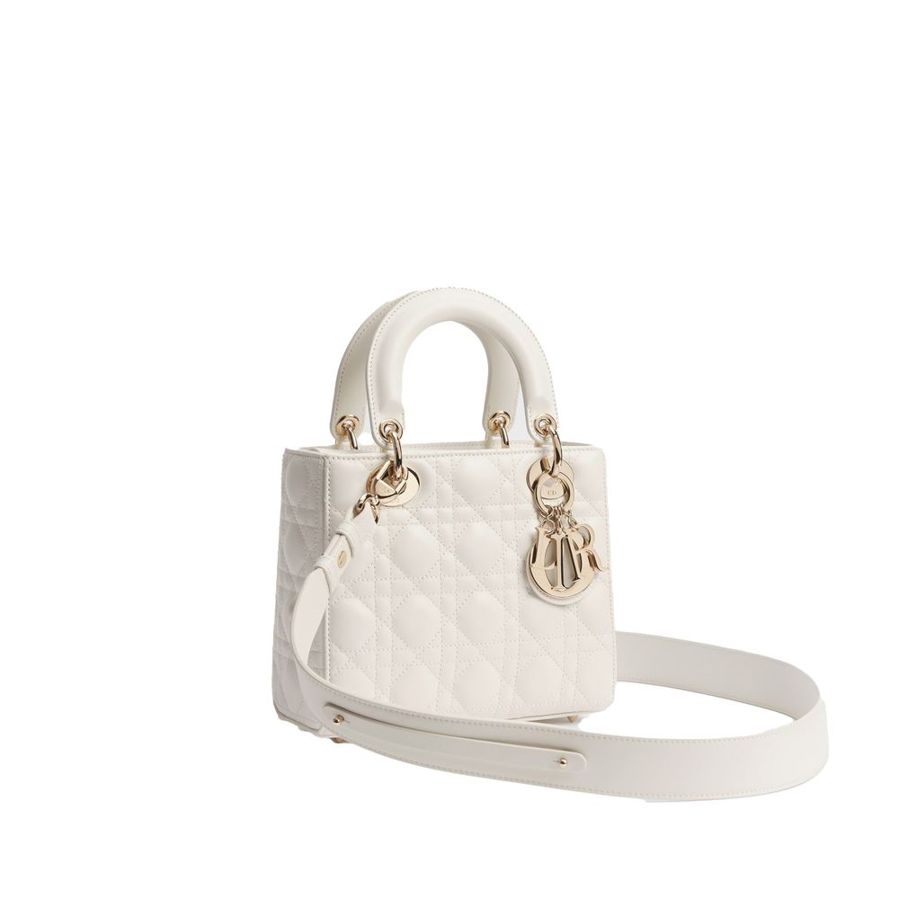 Weiße Lammleder-Handtasche