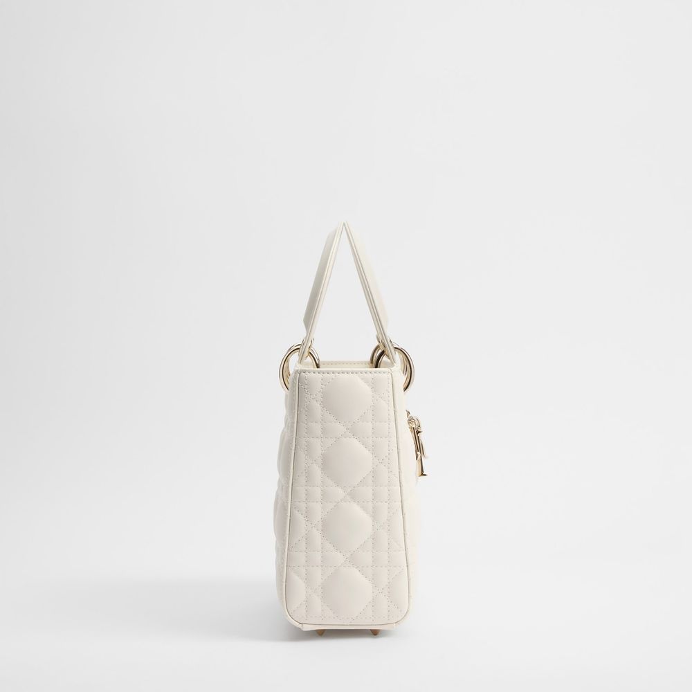 Weiße Lammleder-Handtasche