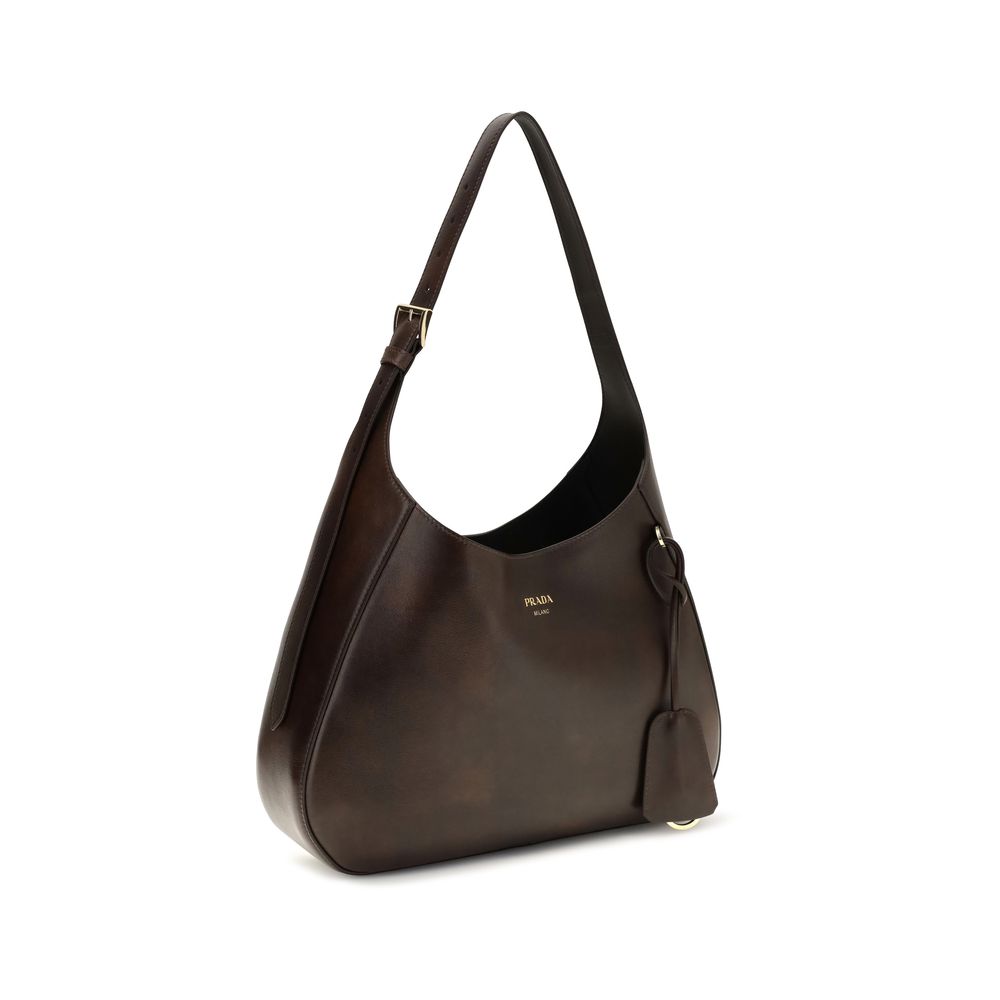 Braune Kalbsleder Bos Taurus Schultertasche