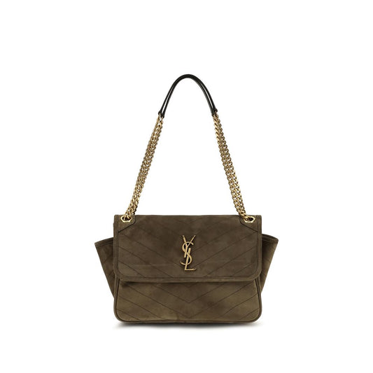 Two-tone Suede Shoulder Bag