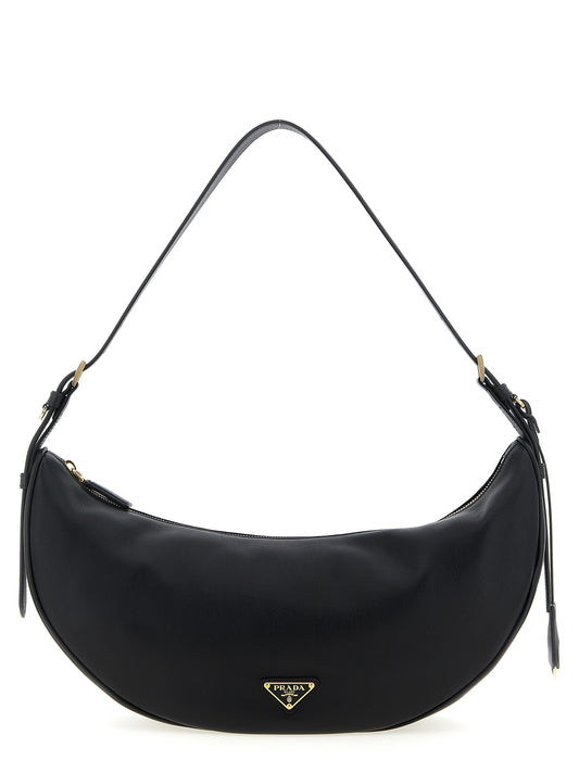 Black Calf Leather Shoulder Bag