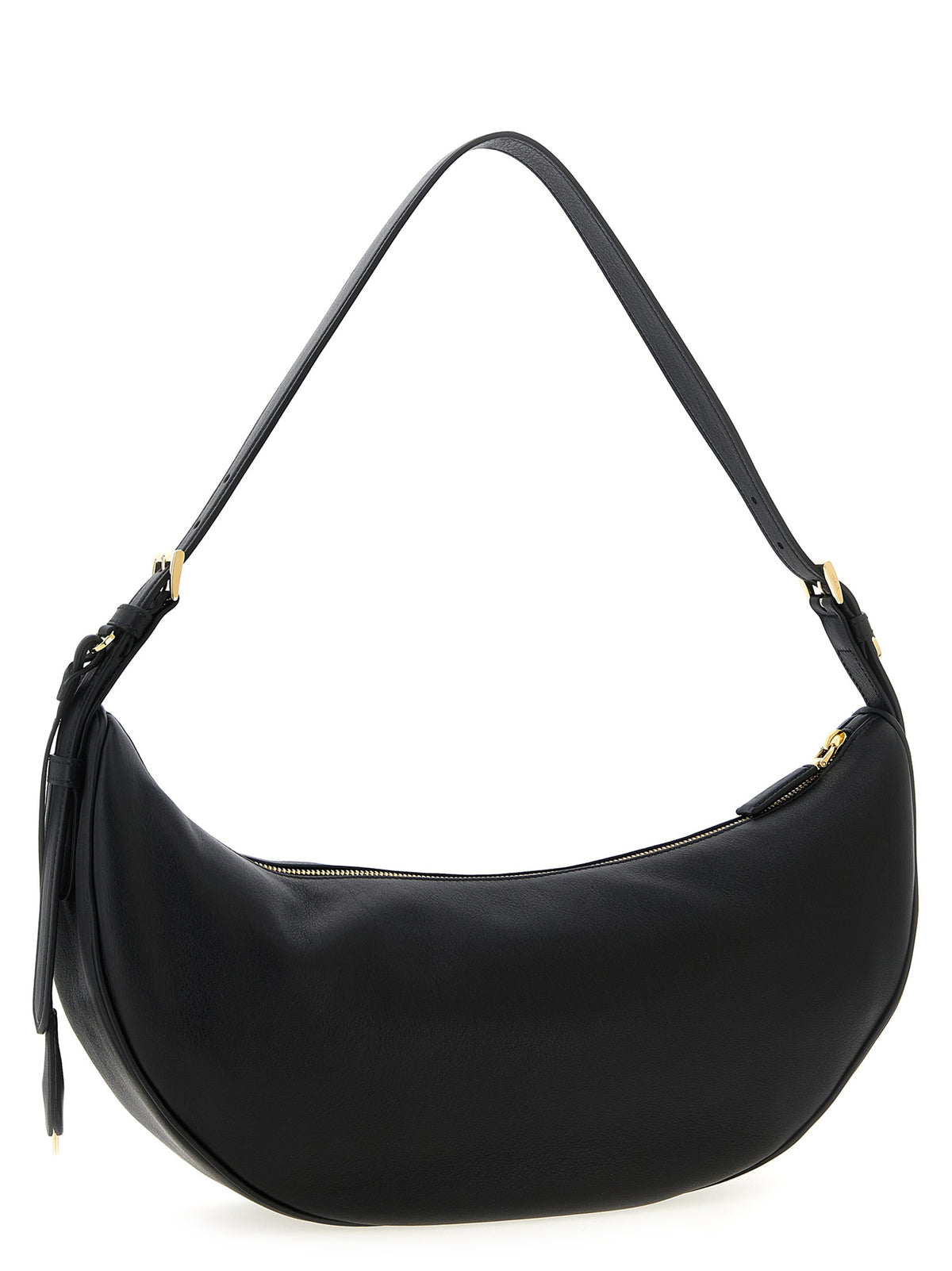 Black Calf Leather Shoulder Bag