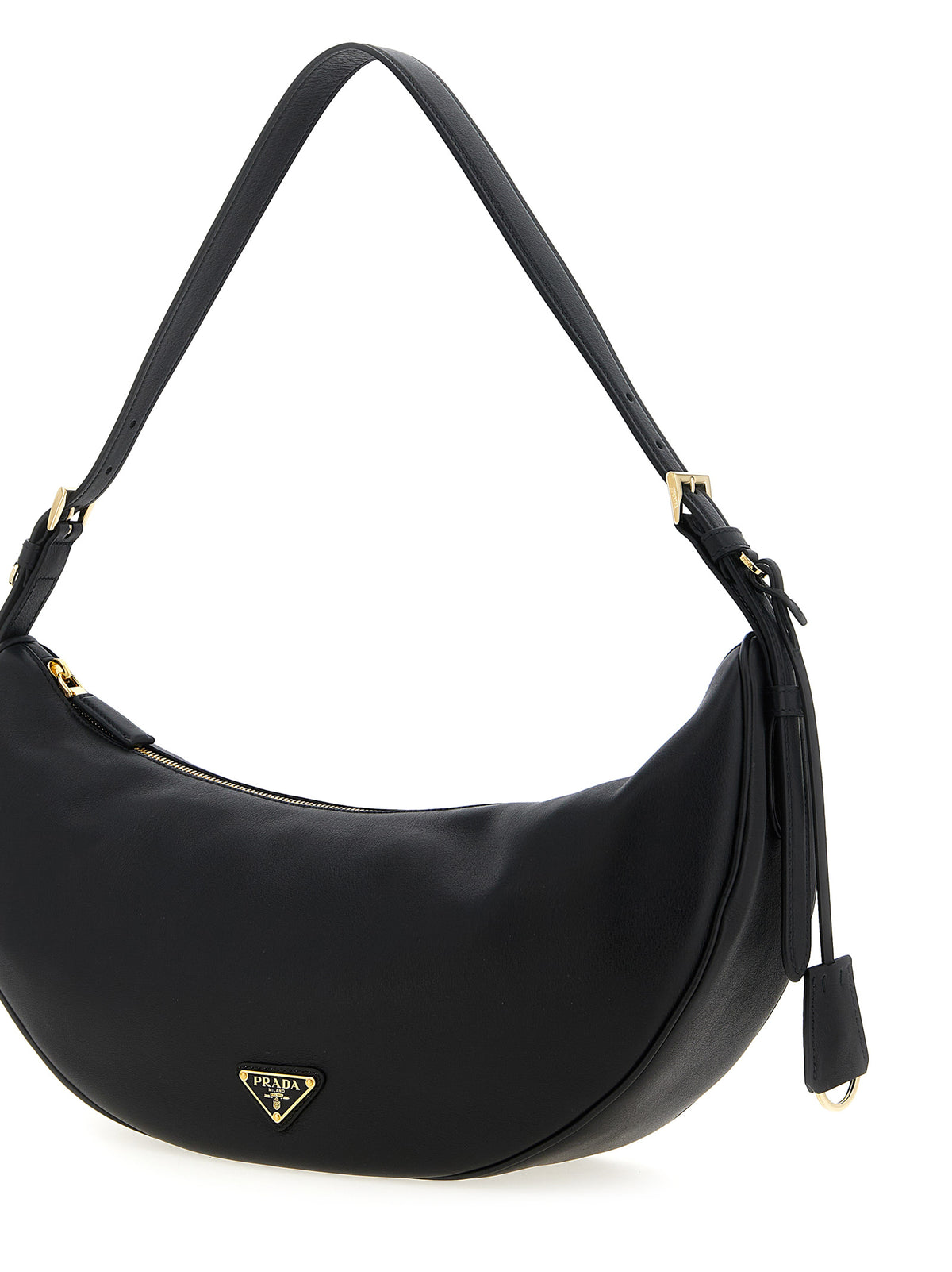 Black Calf Leather Shoulder Bag
