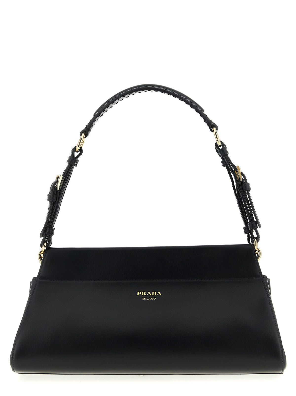 Black Calf Leather Shoulder Bag