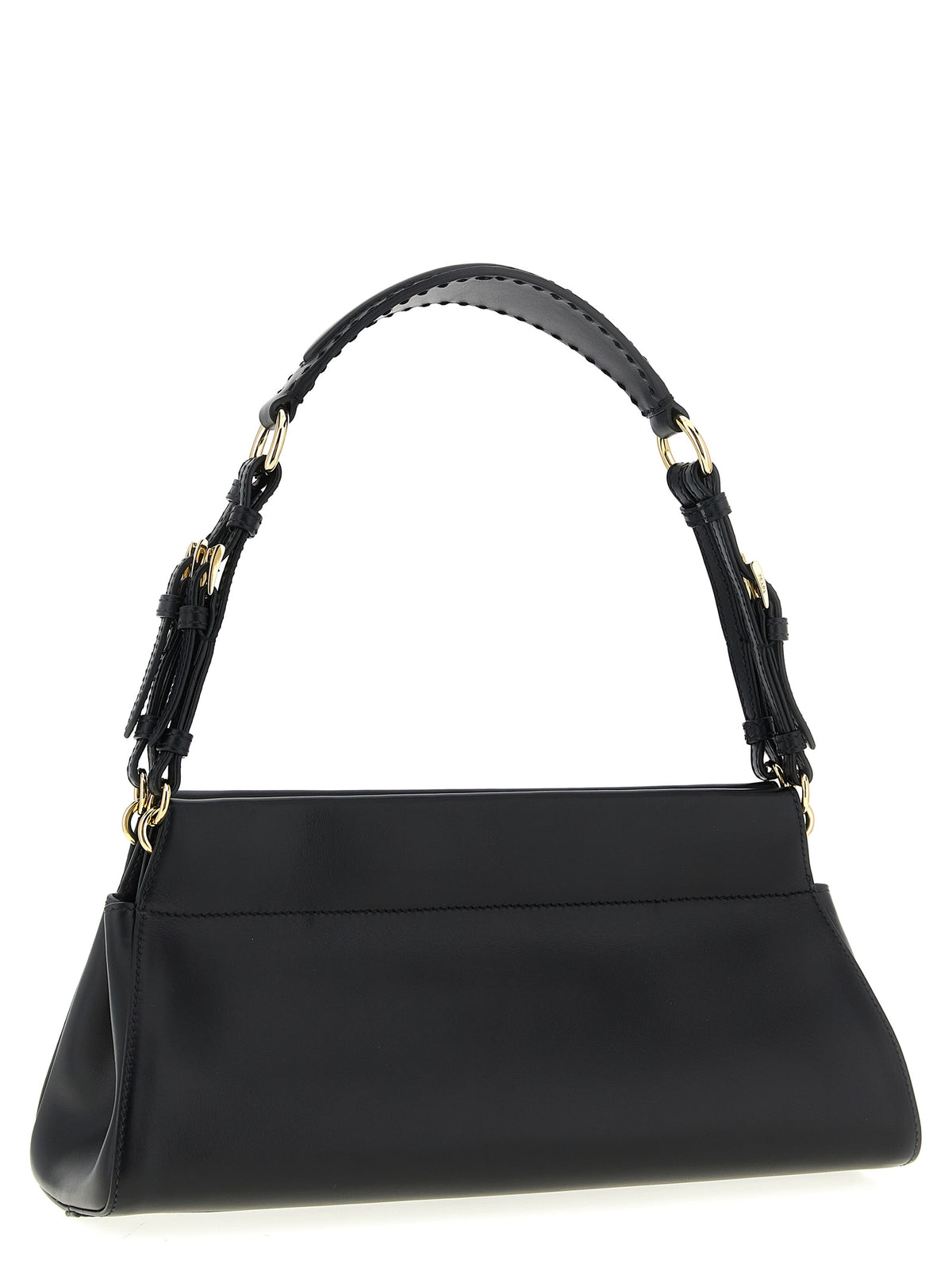 Black Calf Leather Shoulder Bag