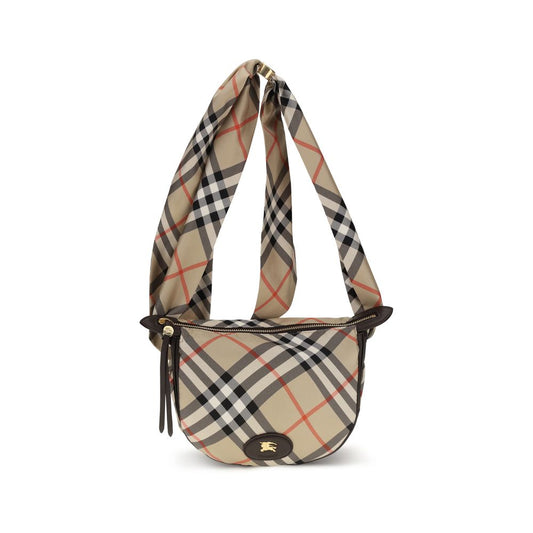 Beige silk shoulder bag