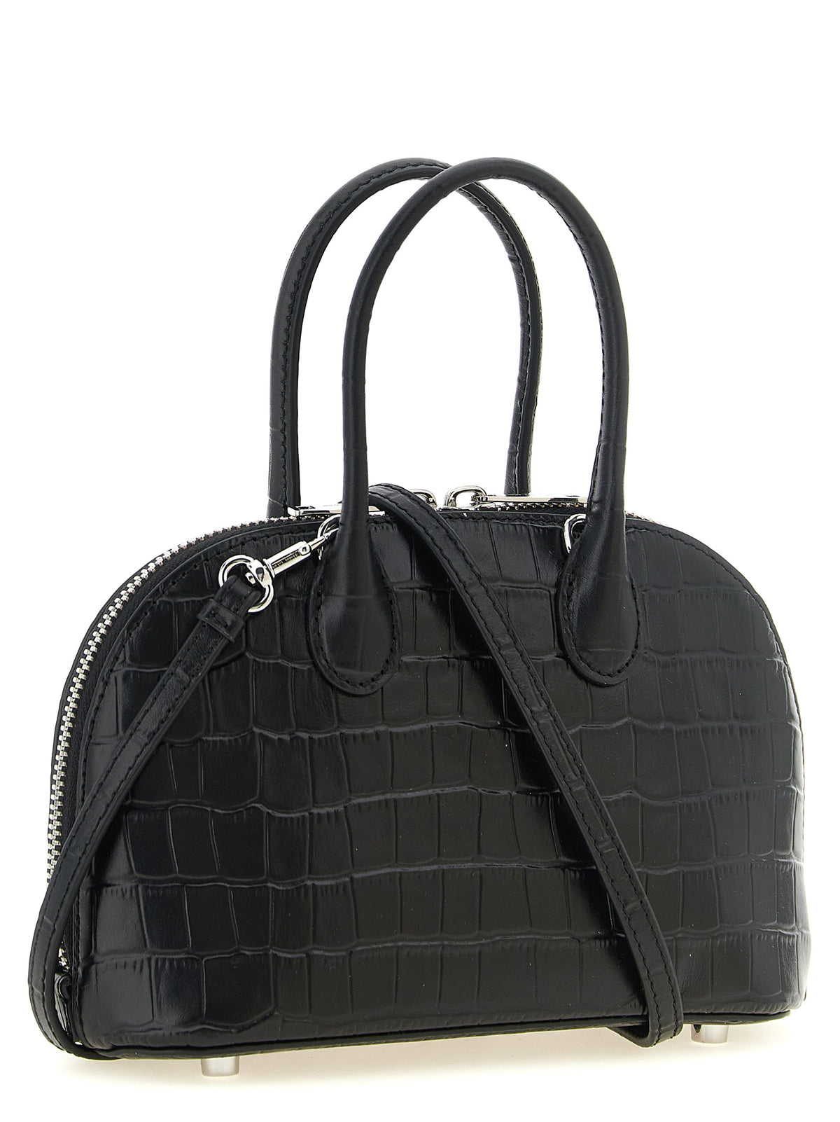 Schwarze Kalbsleder-Handtasche