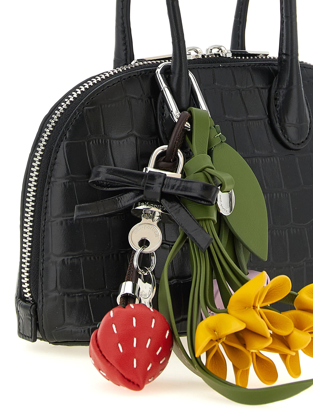 Schwarze Kalbsleder-Handtasche
