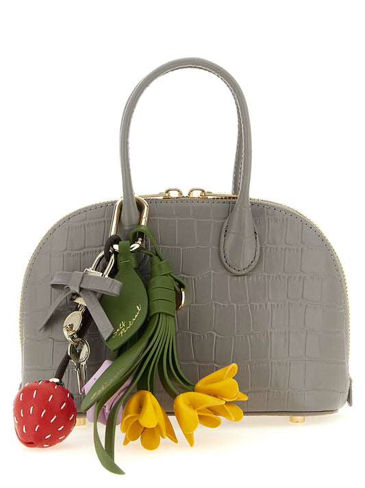 Graue Handtasche aus Rindsleder