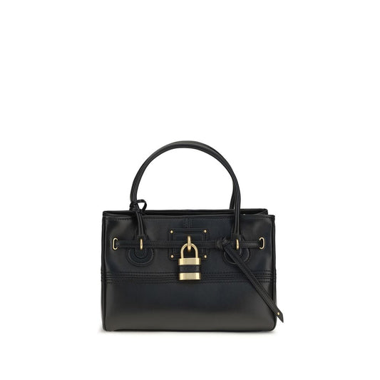 Schwarze Schultertasche aus Büffelleder