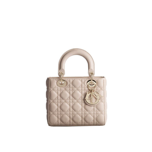 Beige lambskin shoulder bag