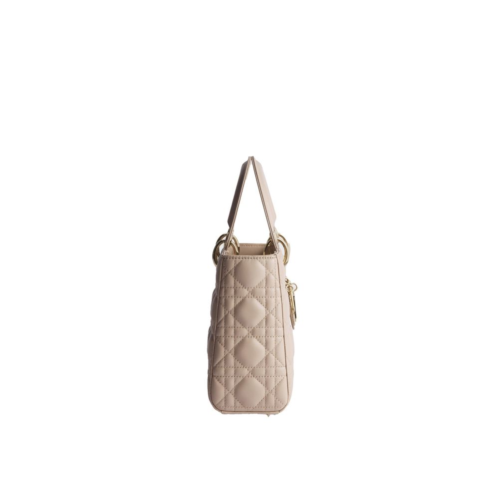 Beige lambskin shoulder bag