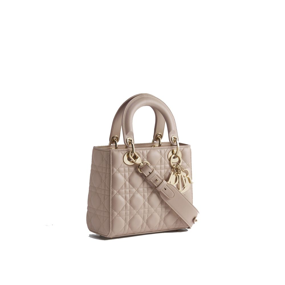 Beige lambskin shoulder bag