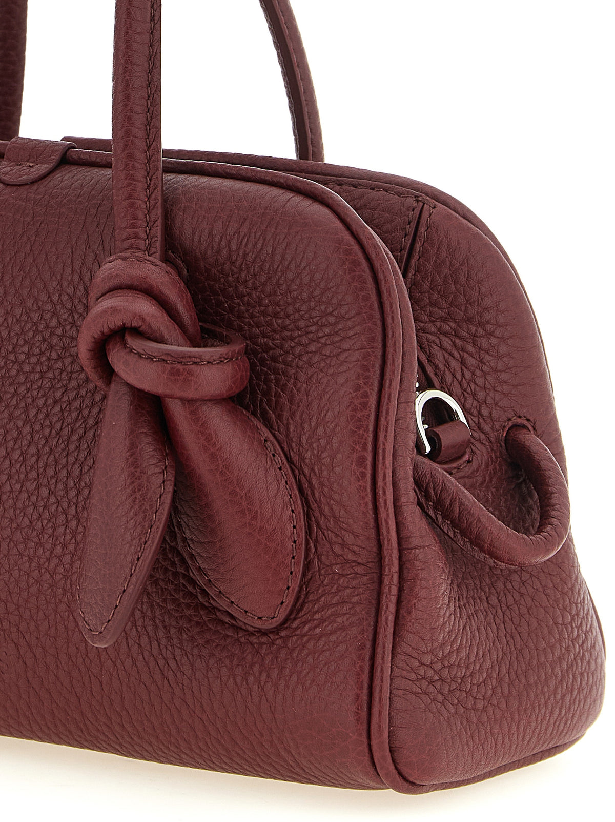 Handtasche aus bordeauxrotem Kalbsleder