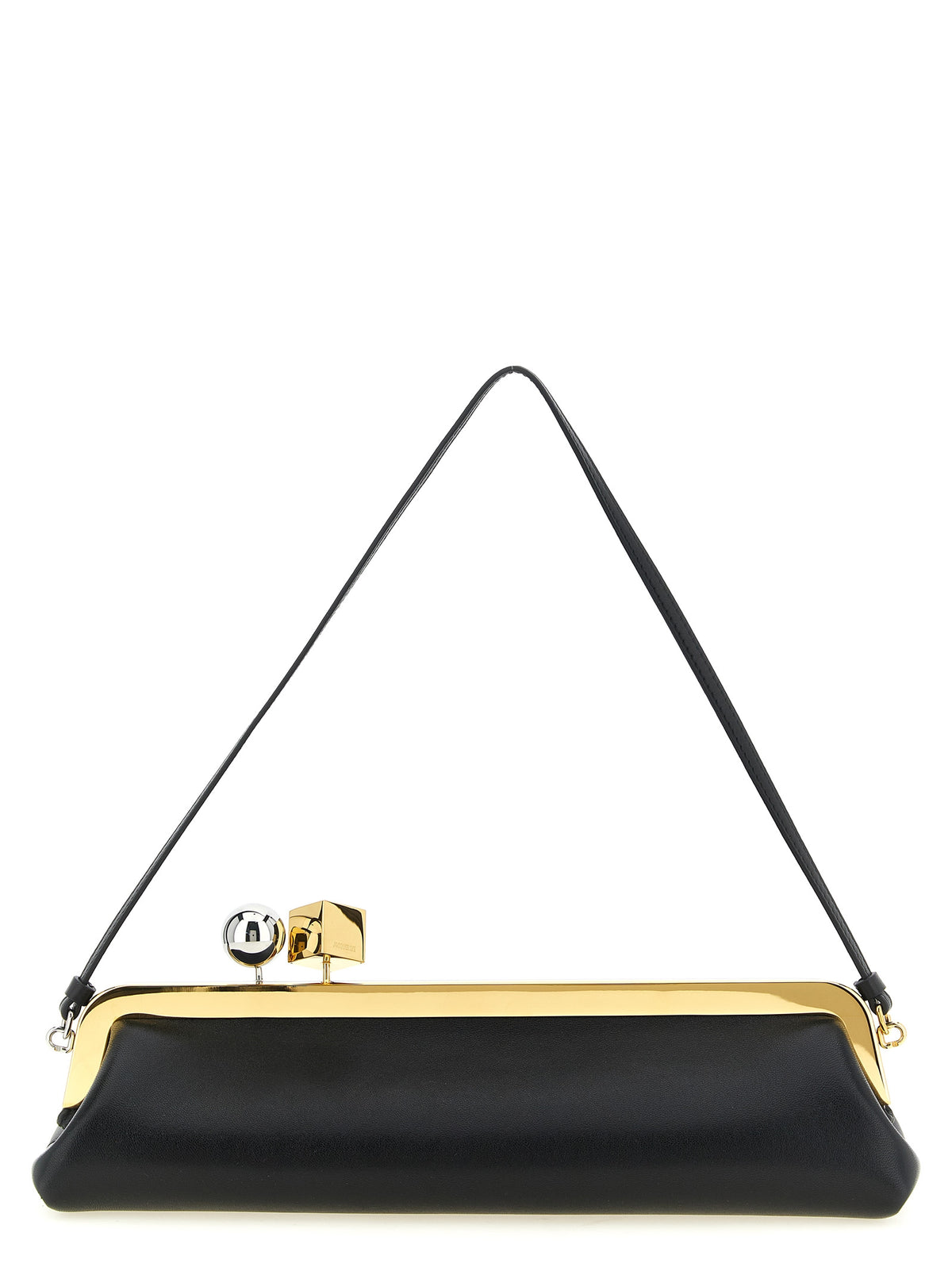Schwarze Lammleder-Clutch