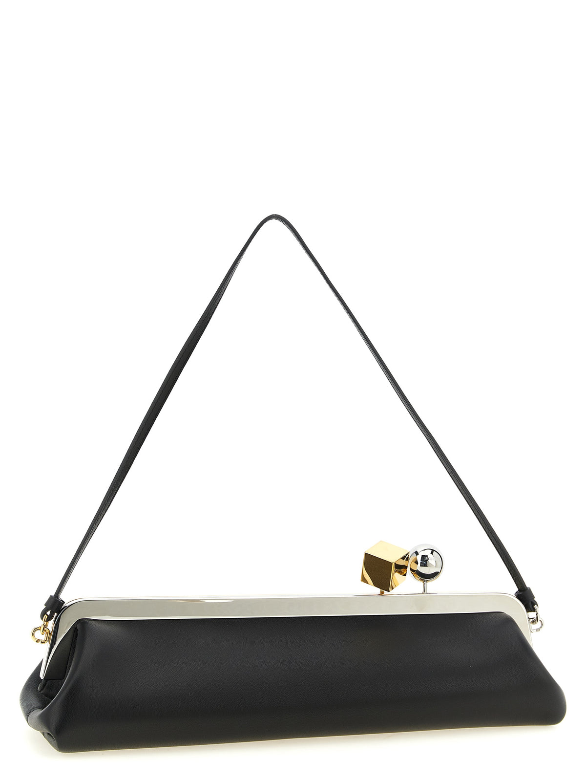 Schwarze Lammleder-Clutch