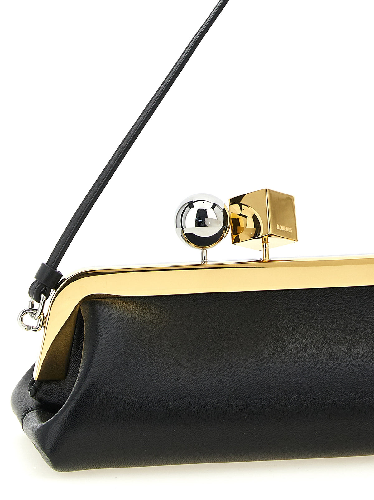 Schwarze Lammleder-Clutch
