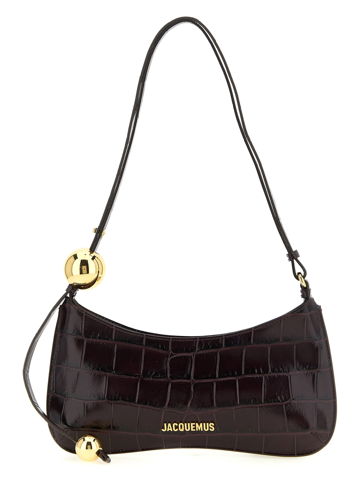 Schultertasche aus bordeauxrotem Kalbsleder